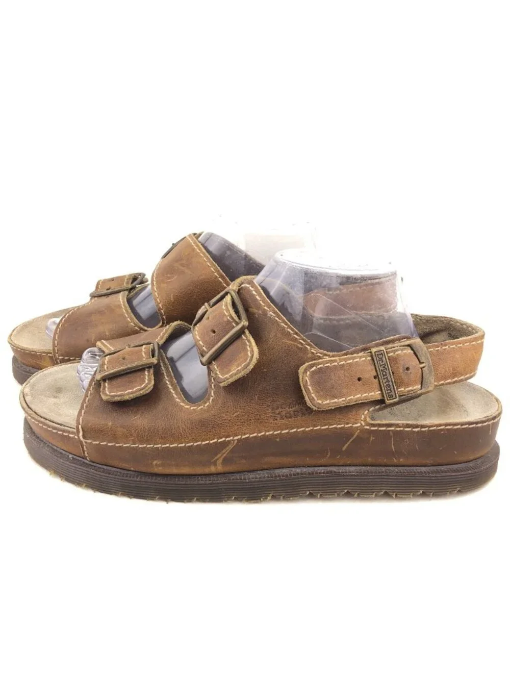 Dr. Martens MIE Y2K Brown Leather Platform Sandals 12